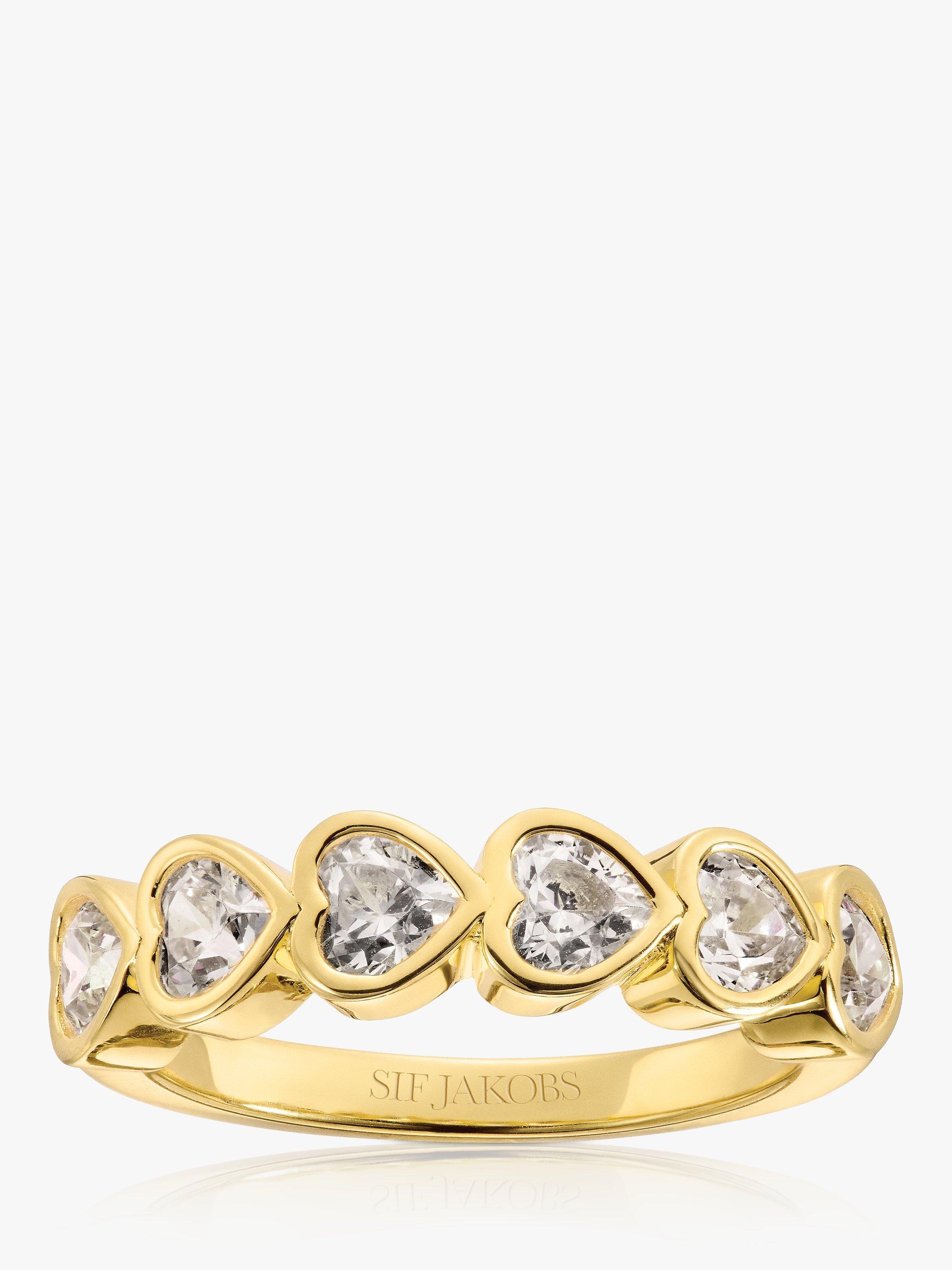 Product image 1 of 2, which shows Sif Jakobs Jewellery Amorino Cubic Zirconia Heart Ring, Gold, L
