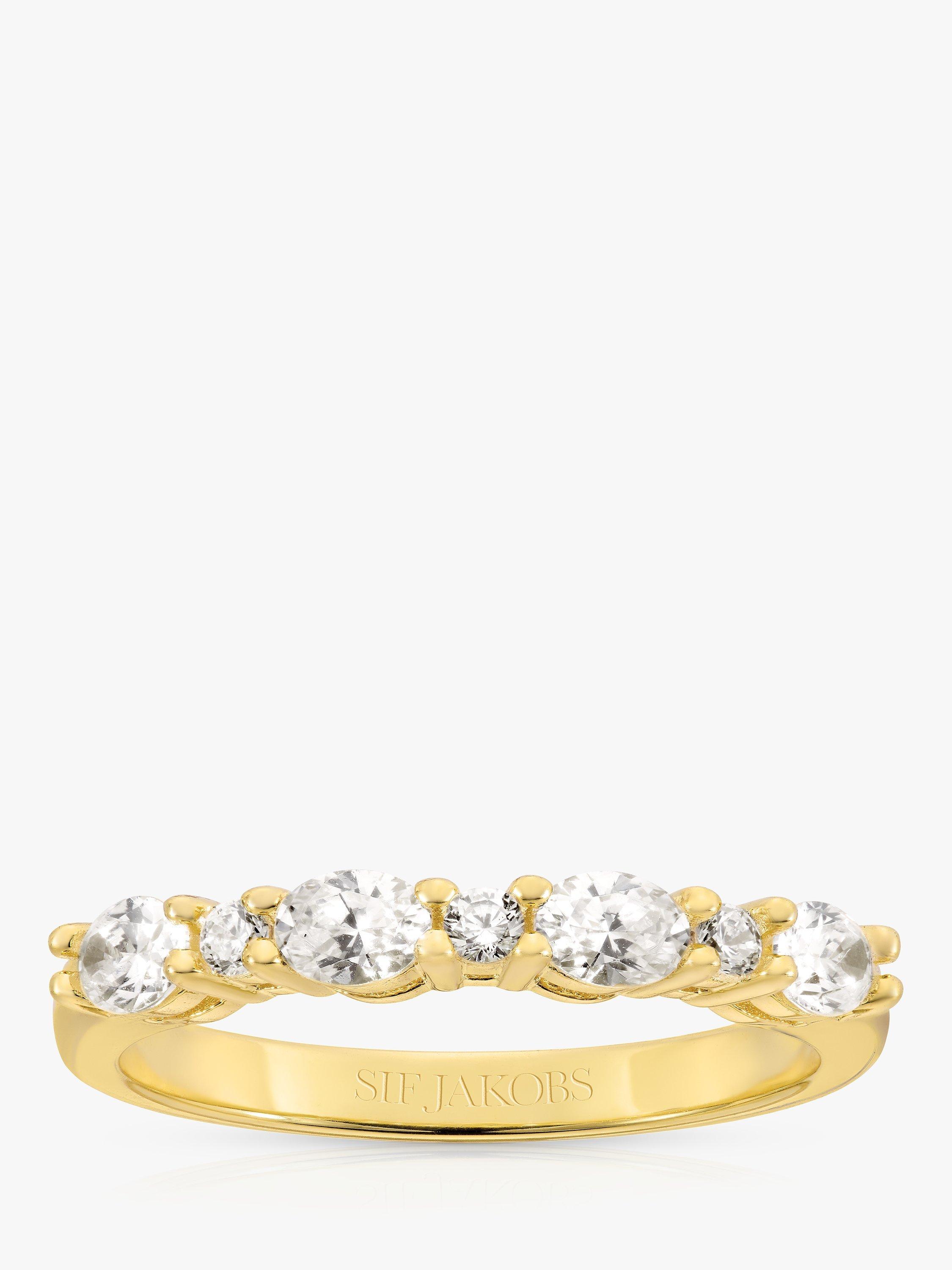 Product image 1 of 2, which shows Sif Jakobs Jewellery Cubic Zirconia Band Ring, Gold, L