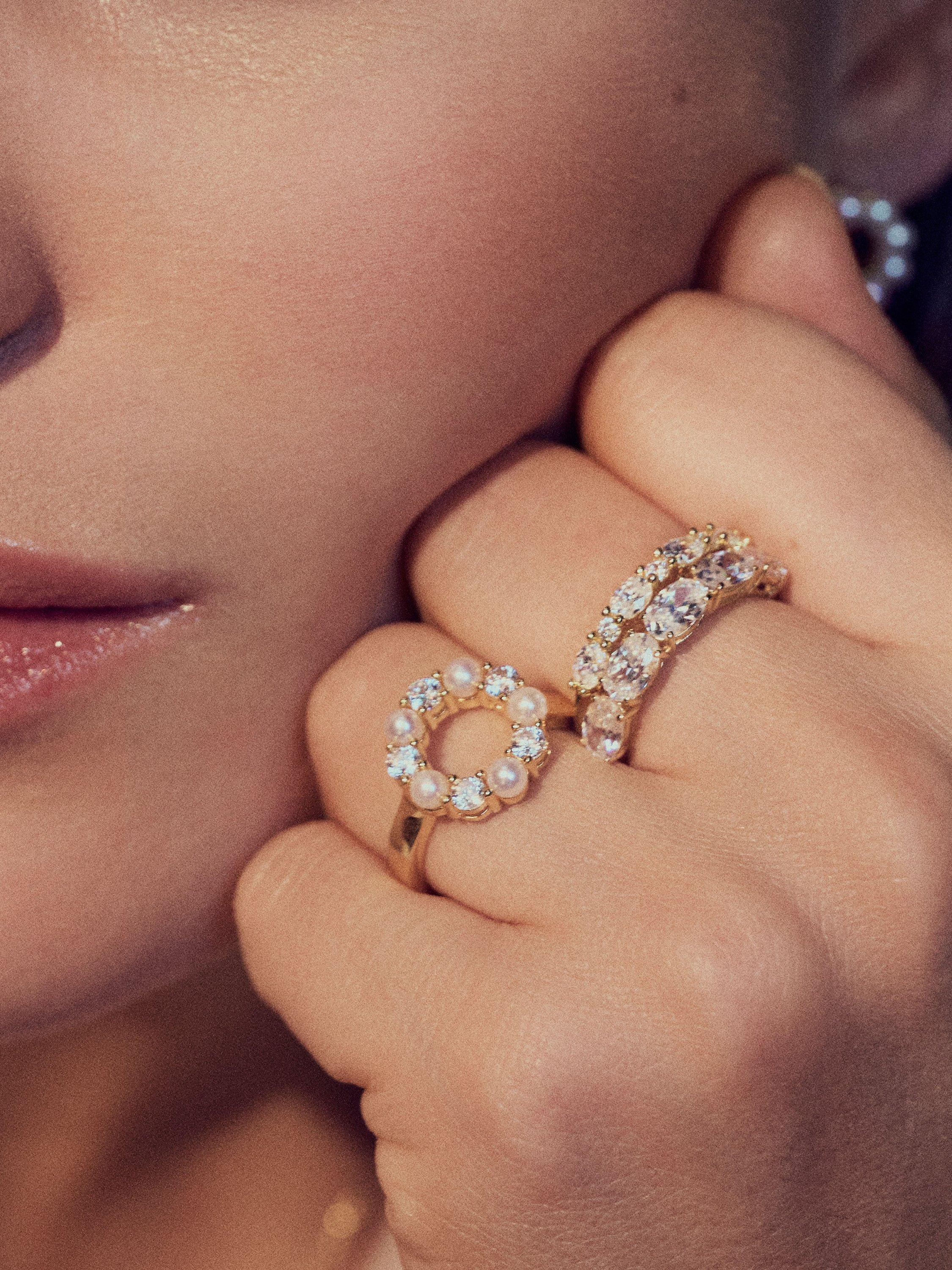 Product image 2 of 2, which shows Sif Jakobs Jewellery Cubic Zirconia Band Ring, Gold, L
