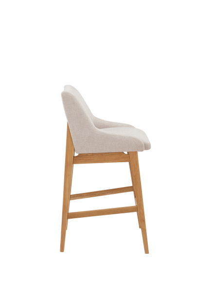 John Lewis Cara Bar Stool, Natural/American White Oak - view 2, 