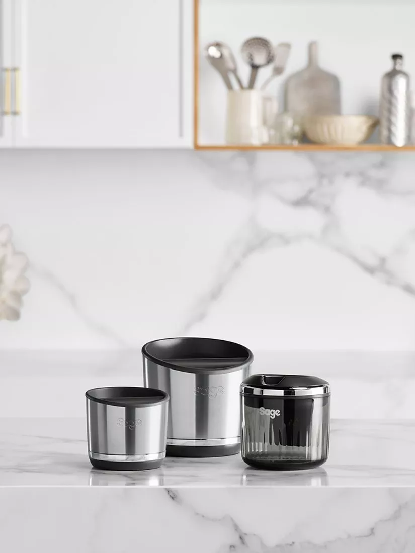 Selection of Sage coffee accessories on a kitchen counter