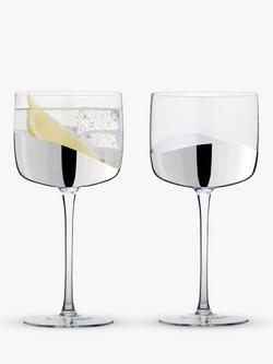 Anton Studio Designs Wave Gin Glasses, Set of 2, 550ml - view 2, Silver