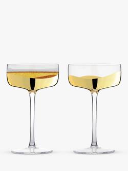 Anton Studio Designs Wave Coupe Cocktail Glass, Set of 2, 250ml - view 2, Gold