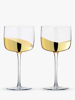 Anton Studio Designs Wave Gin Glasses, Set of 2, 550ml, Gold