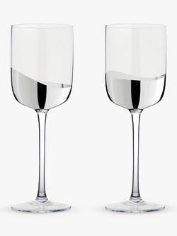 Anton Studio Designs Wave Wine Glass, Set of 2, 400ml, Silver