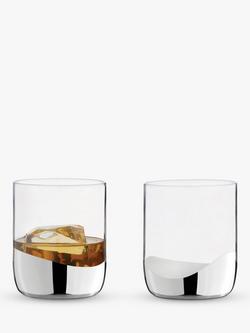 Anton Studio Designs Wave Double Old Fashioned Glass Tumblers, Set of 2, 400ml - view 2, Silver