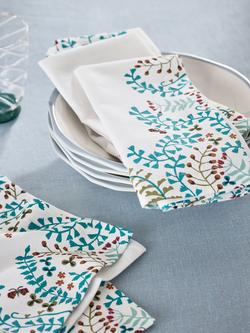 John Lewis Ulla Floral Cotton Napkin, Set of 4, Multi - view 2, 