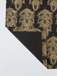 John Lewis Feather Jacquard Cotton Table Runner, 180cm, Black/Gold