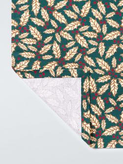 John Lewis Dark Holly Cotton Table Runner, 250cm, Green - view 2, 