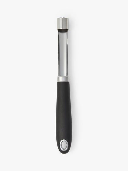 John Lewis Soft Grip Handle Apple Corer, Silver/Black, Silver And Black
