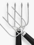 John Lewis Soft Grip Handle Meat Lifting Forks, Silver/Black