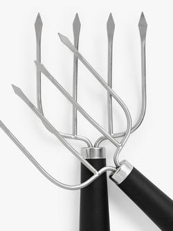 John Lewis Soft Grip Handle Meat Lifting Forks, Silver/Black - view 2, Silver And Black