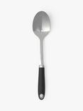 John Lewis Soft Grip Handle Stainless Steel Solid Spoon, Silver/Black