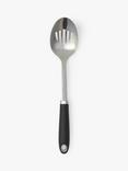 John Lewis Soft Grip Handle Stainless Steel Slotted Spoon, Silver/Black