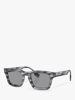 Burberry BE4403 Men's Rectangular Sunglasses, Grey, Grey