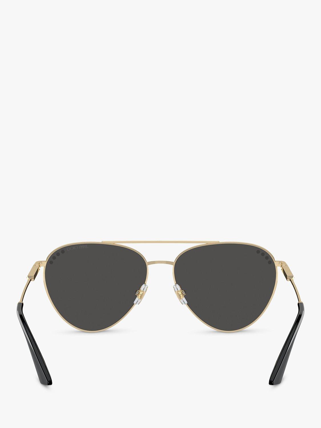 Product image 4 of 5, which shows Jimmy Choo JC4002B Women's Aviator Sunglasses, Pale Gold/Grey