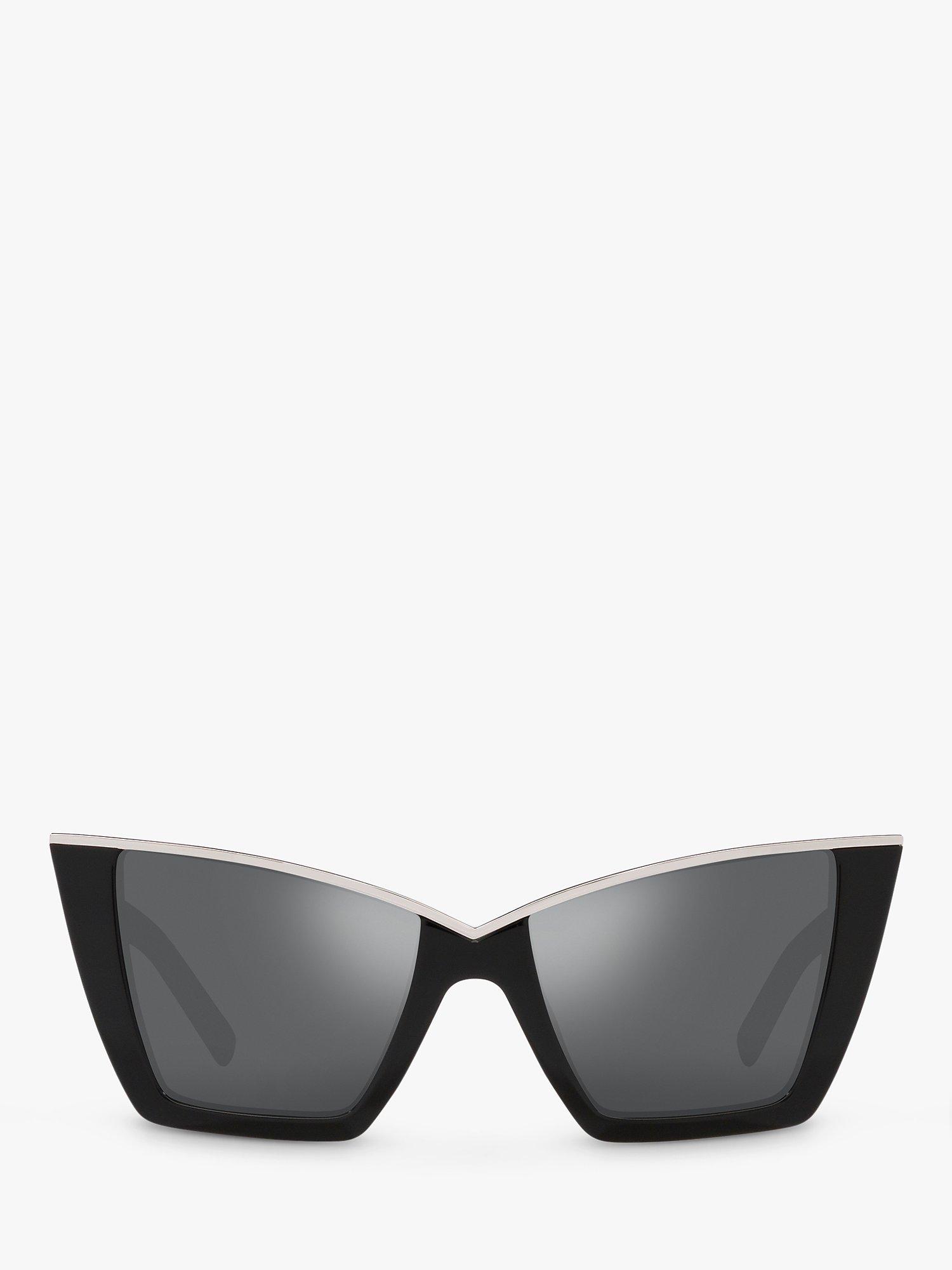 Yves Saint Laurent YS000435 Women's Cat Eye Sunglasses, Black/Silver