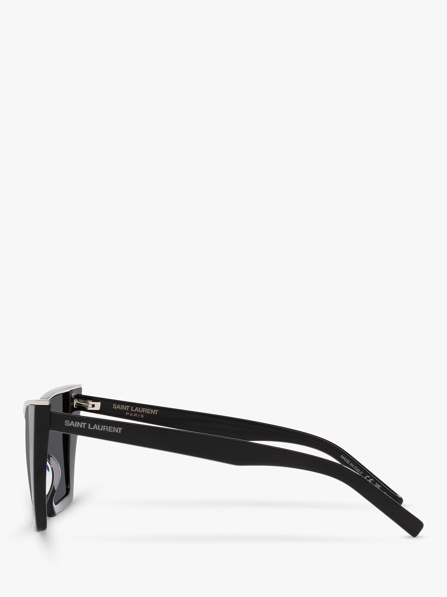 Yves Saint Laurent YS000435 Women's Cat Eye Sunglasses, Black/Silver