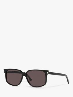 Yves Saint Laurent YS000476 Men's Square Sunglasses, Black/Grey, Black/Grey