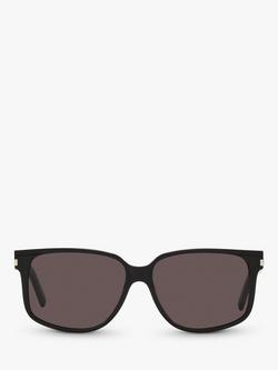 Yves Saint Laurent YS000476 Men's Square Sunglasses, Black/Grey - view 2, Black/Grey