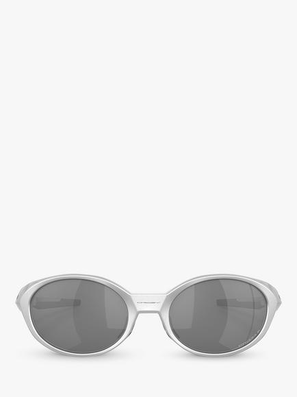 Oakley OO9438 Men's Eyejacket Redux Polarised Oval Sunglasses, Silver/Black - view 2, Silver/Black