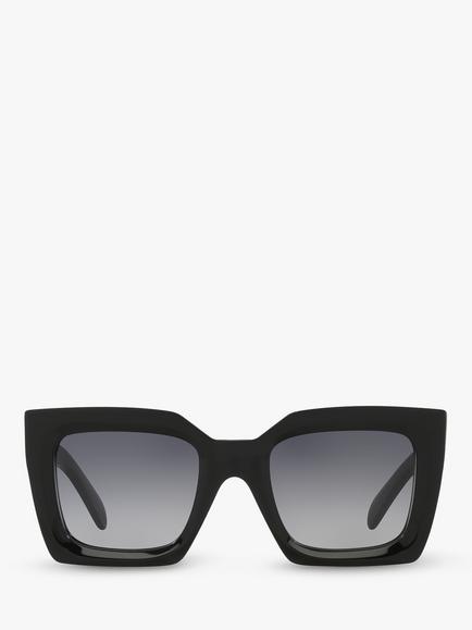 Celine CL000245 Women's Rectnagular Sunglasses, Black - view 2, Black