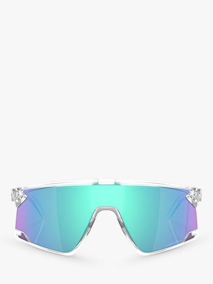 Oakley OO9280 Unisex Wrap Sunglasses, Clear/Mirror Blue - view 2, Clear/Mirror Blue