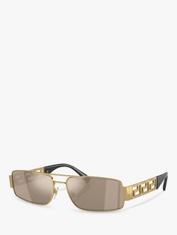 Versace VE2257 Men's Rectangular Sunglasses, Gold, Gold