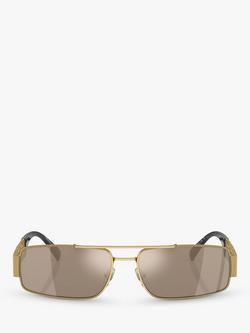 Versace VE2257 Men's Rectangular Sunglasses, Gold - view 2, Gold