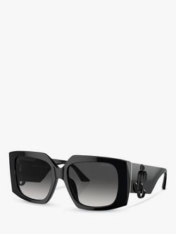 Jimmy Choo JC5006U Women's Square Sunglasses, Black, Black