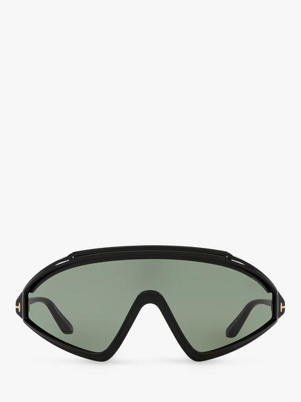 TOM FORD TR001754 Men's Lorna Wrap Sunglasses, Black/Grey - view 2, Black/Grey