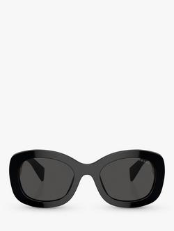 Prada PR A13S Women's Round Sunglasses - view 2, Black/Grey