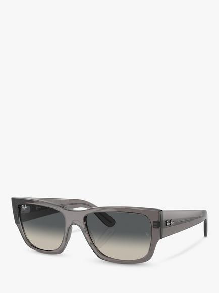 Ray-Ban RB0947S Unisex Rectangular Sunglasses, Opal Dark Grey/Grey Gradient, Opal Dark Grey/Grey Gradient