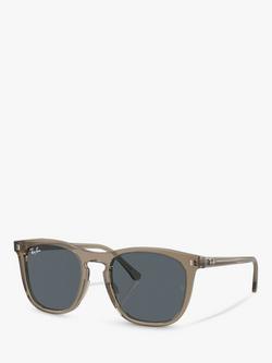 Ray-Ban RB2210 Men's Rectangular Sunglasses, Transparent Brown, Transparent Brown