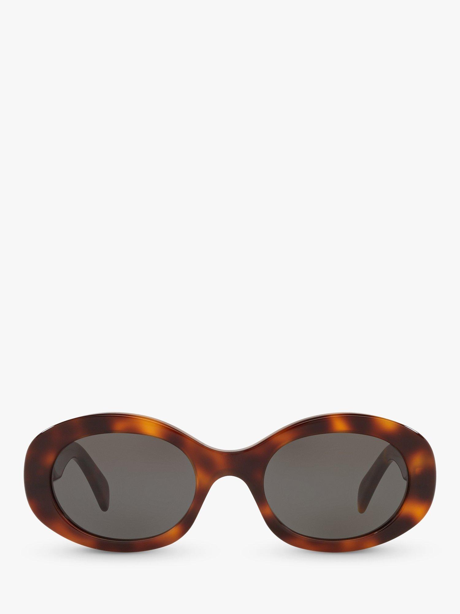 Product image 2 of 4, which shows Celine CL40194U Women's Oval Sunglasses, Tortoise Blonde/Grey