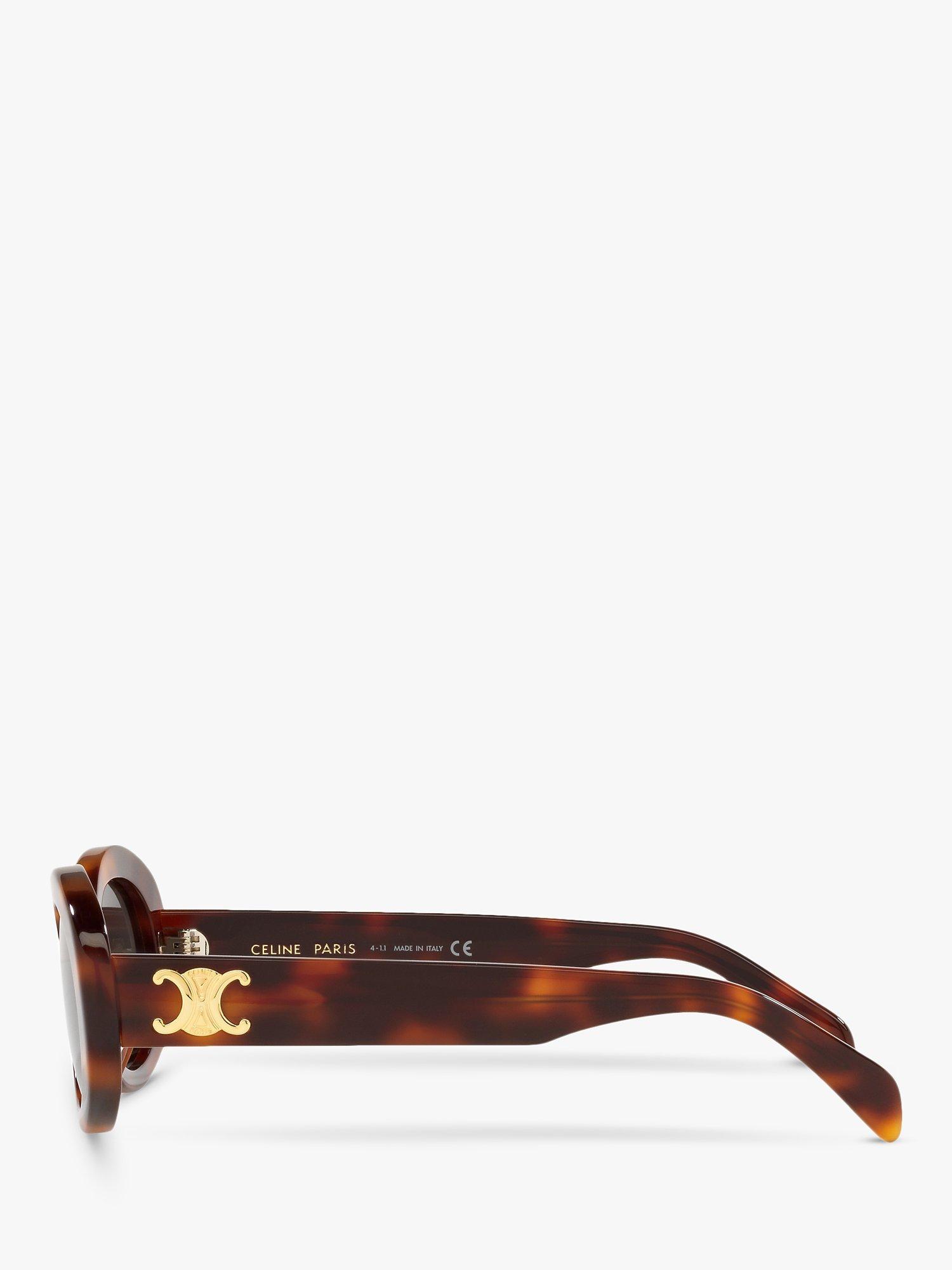 Product image 3 of 4, which shows Celine CL40194U Women's Oval Sunglasses, Tortoise Blonde/Grey