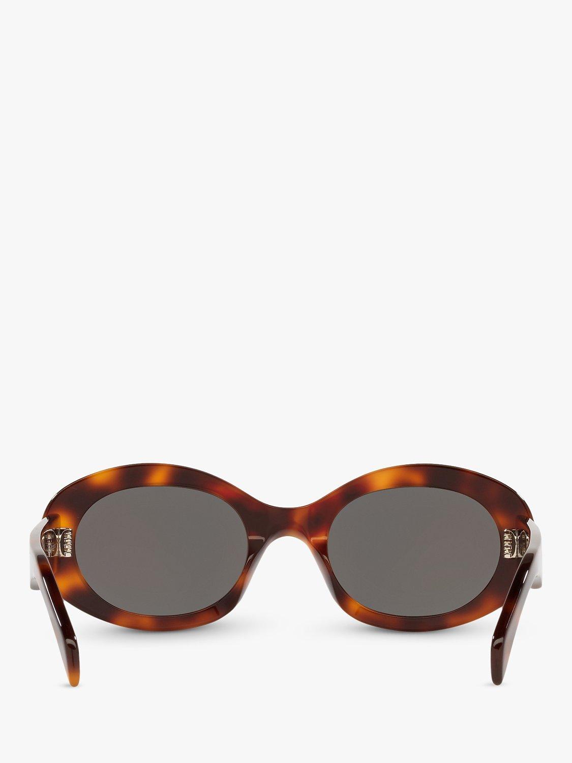 Product image 4 of 4, which shows Celine CL40194U Women's Oval Sunglasses, Tortoise Blonde/Grey