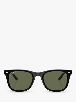 Ray-Ban RB4420 Men's Polarised Rectangular Sunglasses, Black - view 2, Black