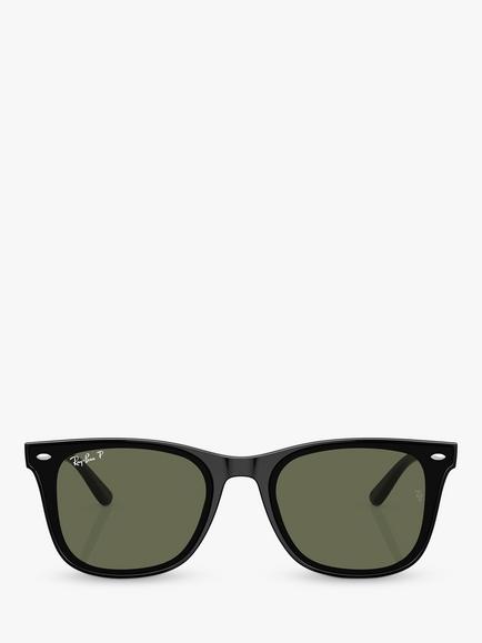 Ray-Ban RB4420 Men's Polarised Rectangular Sunglasses, Black - view 2, Black