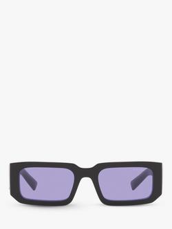 Prada PR 06YS Men's Rectangular Sunglasses, Black/Purple - view 2, Black/Purple