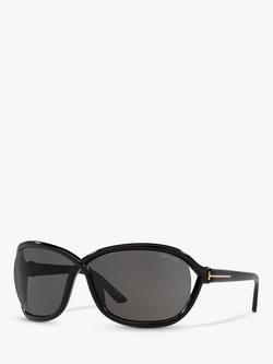 TOM FORD TR001753 Women's Wrap Sunglasses, Black, Black