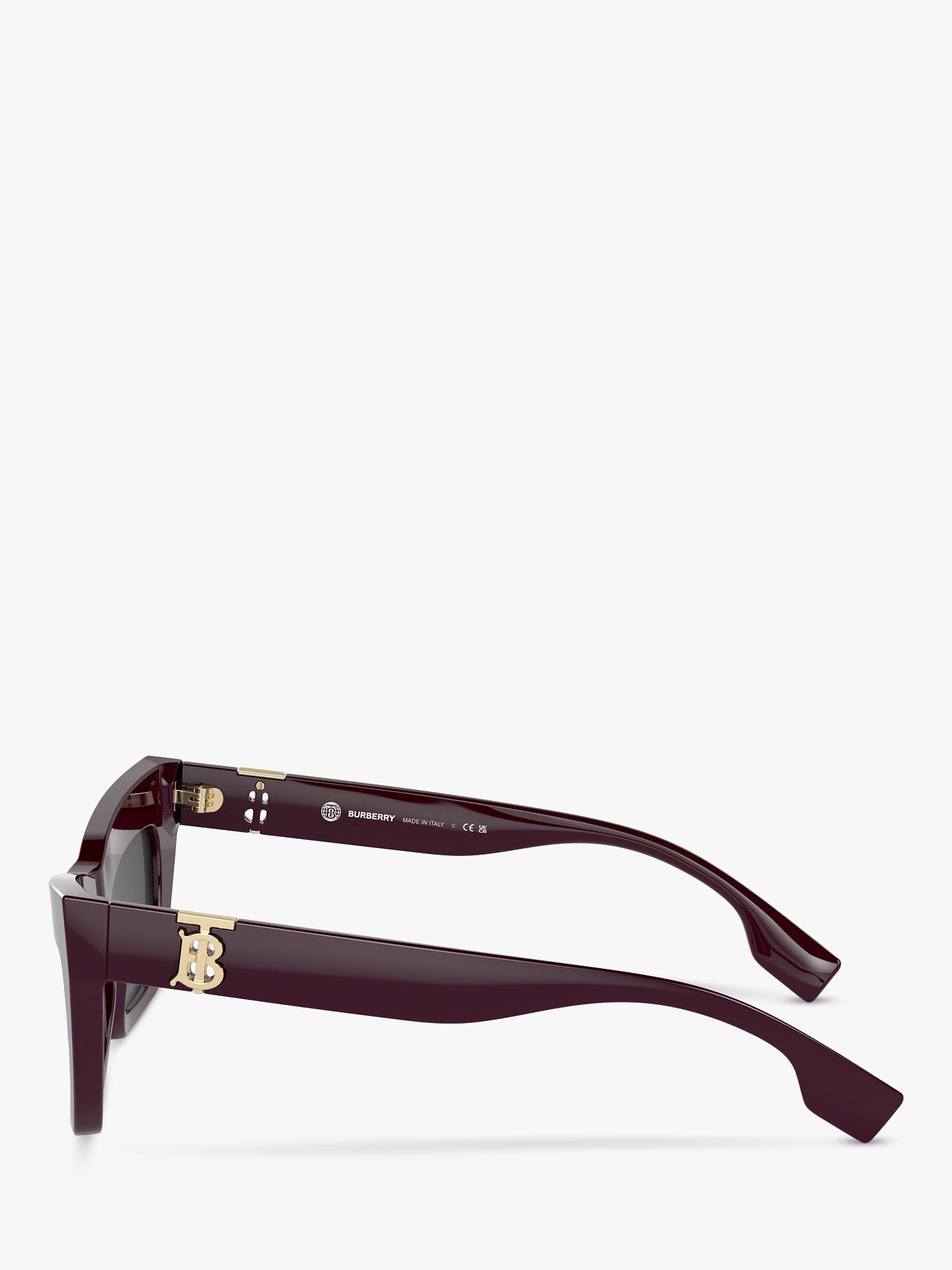 Product image 3 of 5, which shows Burberry BE4405 Women's Cat's Eye Sunglasses, Bordeaux/Grey