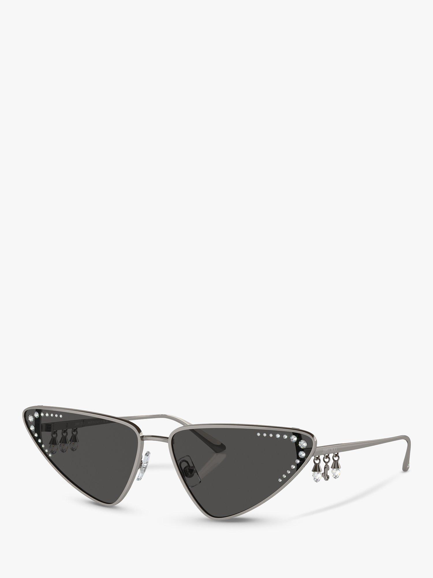 Product image 1 of 5, which shows Jimmy Choo JC4001B Women's Cat's Eye Sunglasses, Gunmetal/Grey