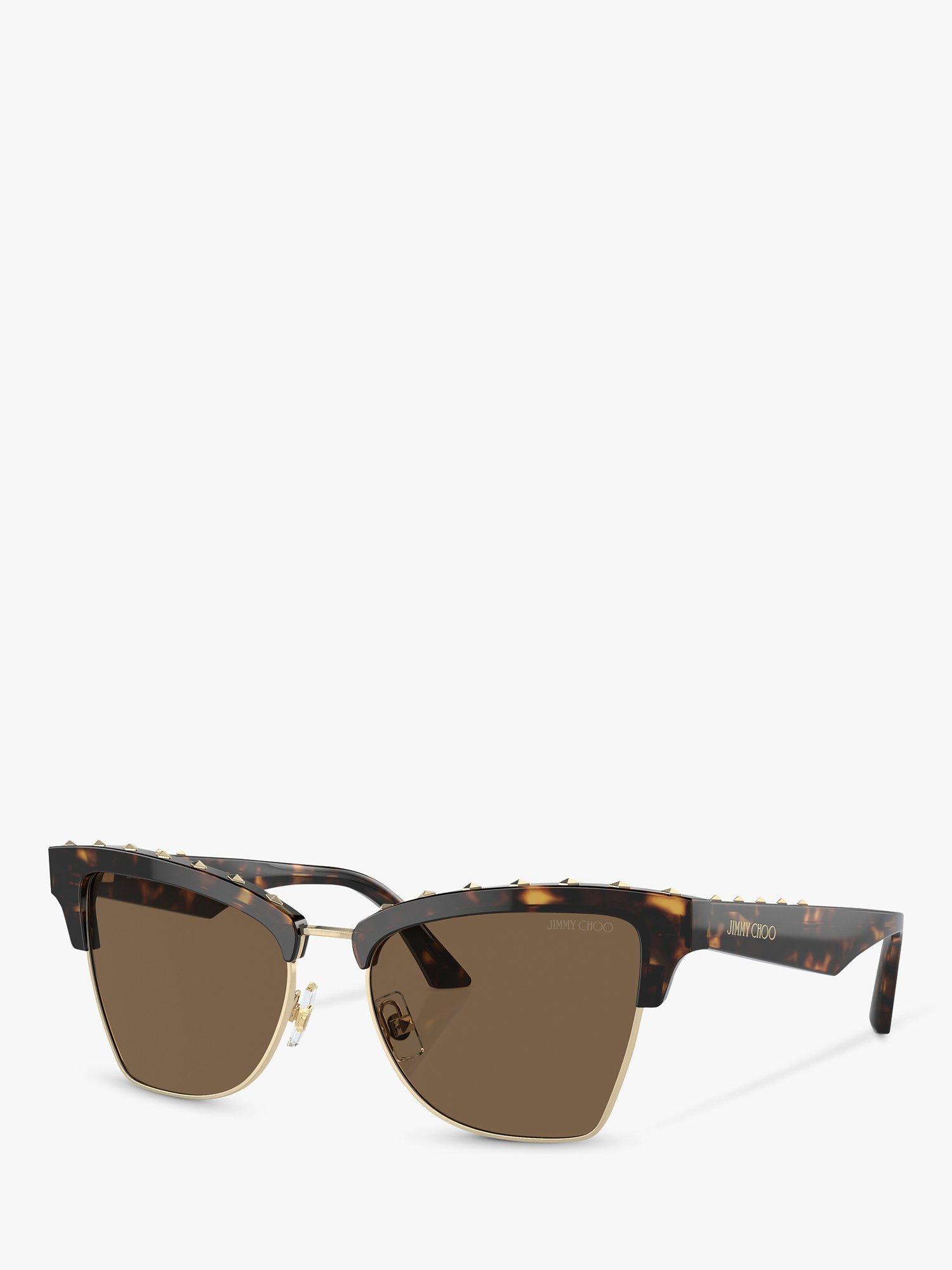Product image 1 of 5, which shows Jimmy Choo JC5014 Women's Cat's Eye Sunglasses, Havana/Brown