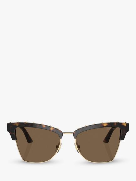 Jimmy Choo JC5014 Women's Cat's Eye Sunglasses - view 2, Havana/Brown