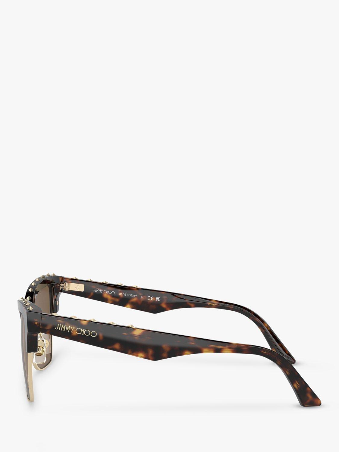 Product image 3 of 5, which shows Jimmy Choo JC5014 Women's Cat's Eye Sunglasses, Havana/Brown