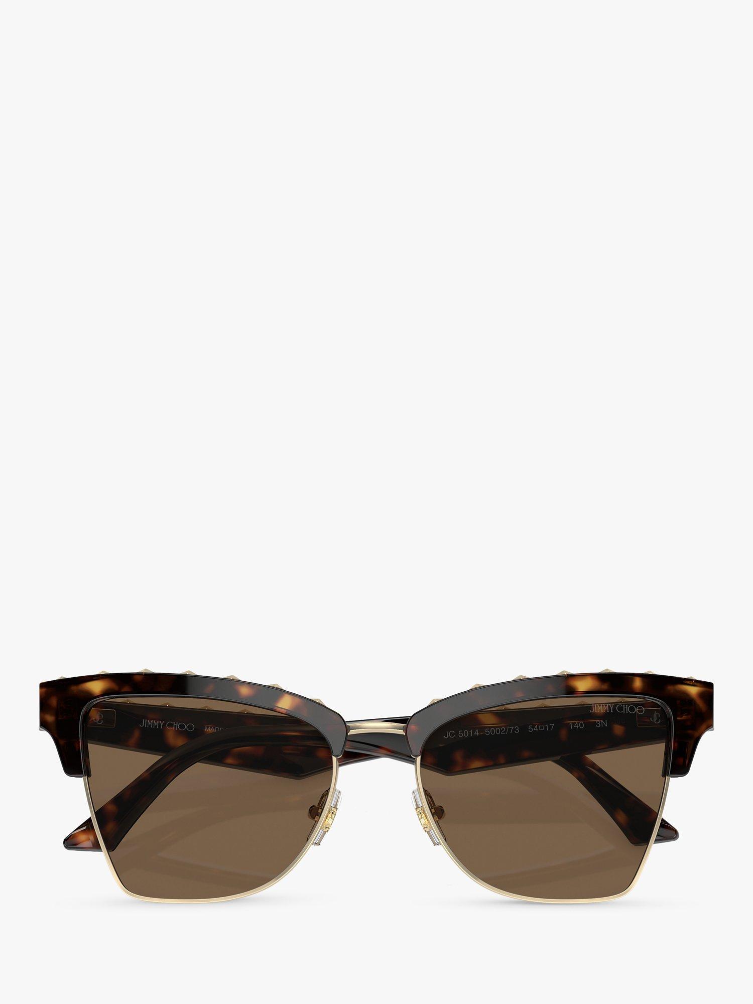 Product image 5 of 5, which shows Jimmy Choo JC5014 Women's Cat's Eye Sunglasses, Havana/Brown