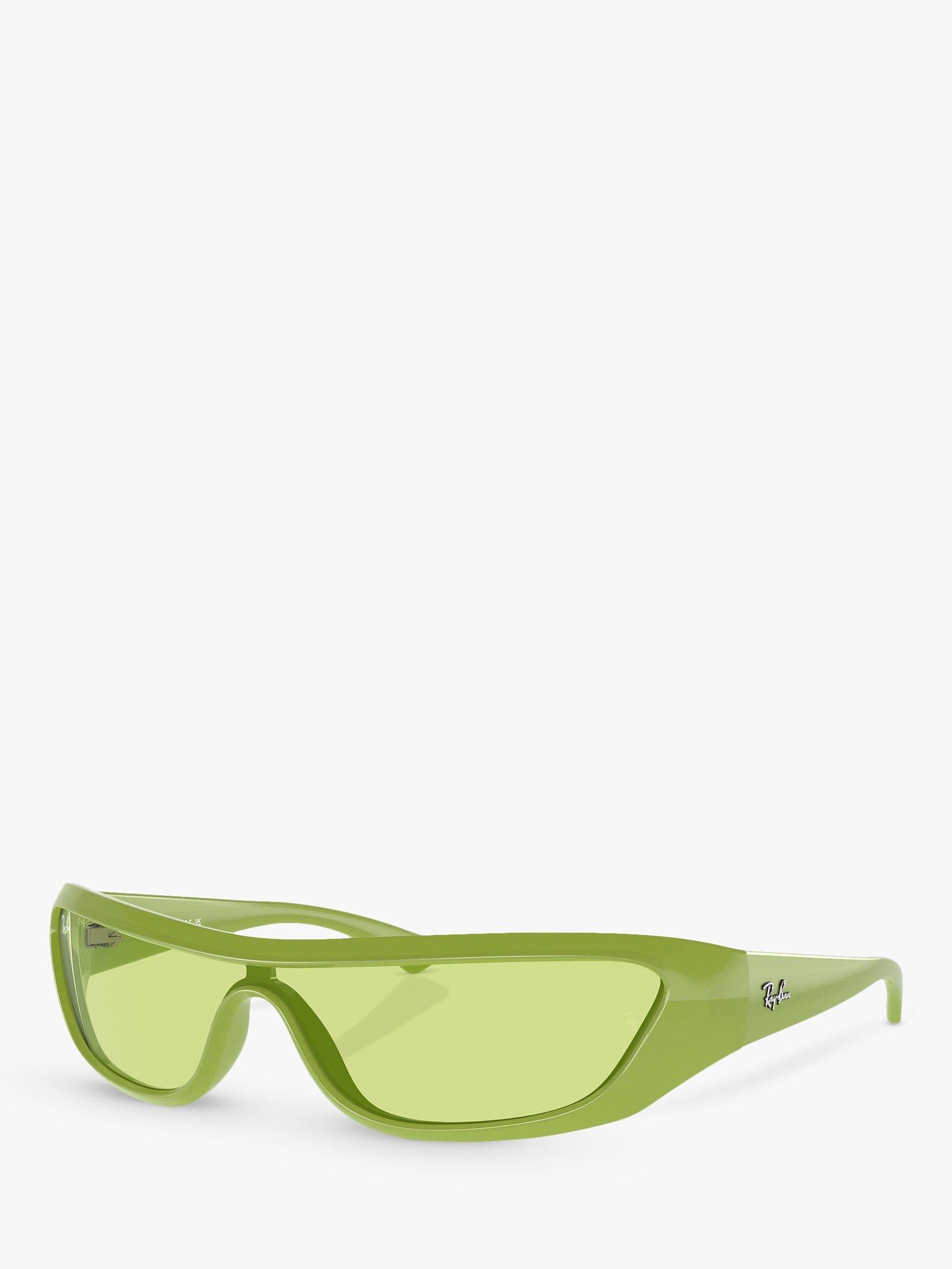 Product image 1 of 6, which shows Ray-Ban RB4431 Unisex Xan Wrap Sunglasses, Apple Green