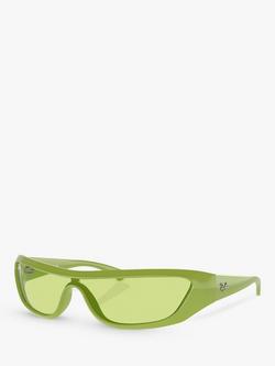 Ray-Ban RB4431 Unisex Xan Wrap Sunglasses, Apple Green, Apple Green