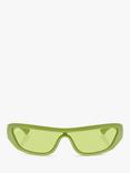 Ray-Ban RB4431 Unisex Xan Wrap Sunglasses, Apple Green
